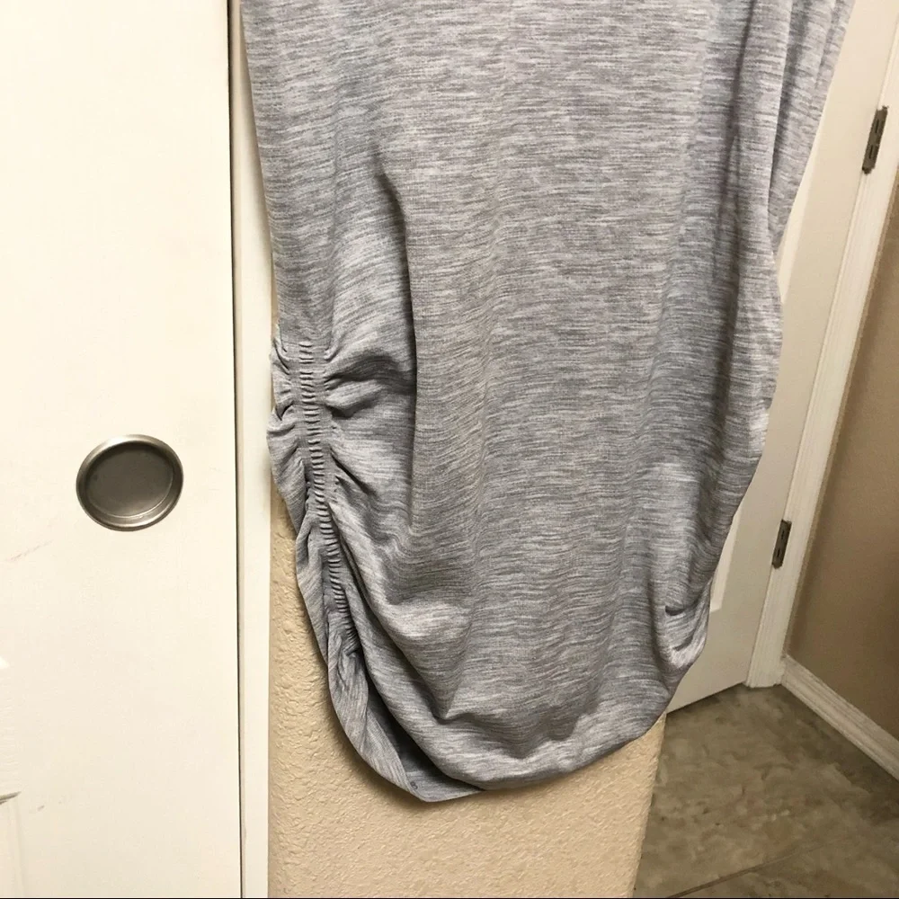 lululemon athletica Heather Gray Sleeveless Ruched Mini Dress